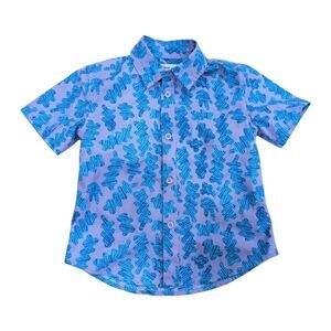 Tucker + Tate Purple Blue Button Down Short Sleeve Abstract Hawaiian Shirt Boy 3